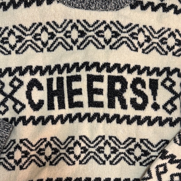 a new day Cream & Black 'CHEERS!' Fair Isle Turtleneck Sweater - Picture 3 of 4